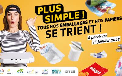 Emballages : tous dans le même bac.  Emballages : tous dans le même bac.